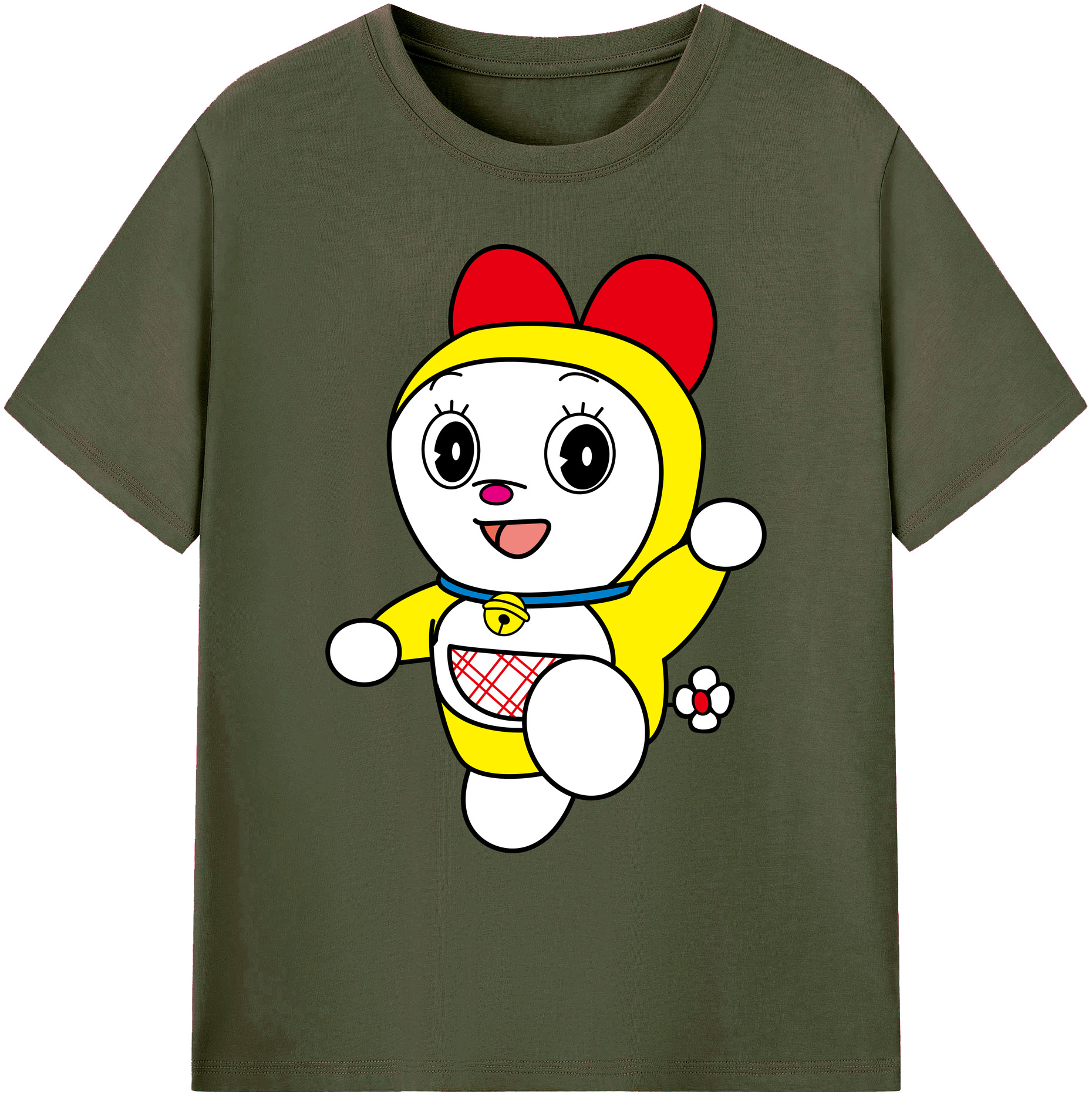 （画像用） ドラえもん ドラミ Doraemon Dorami 綿100％ メンズ半袖Tシャツ｜肌触りやわらか＆通気性